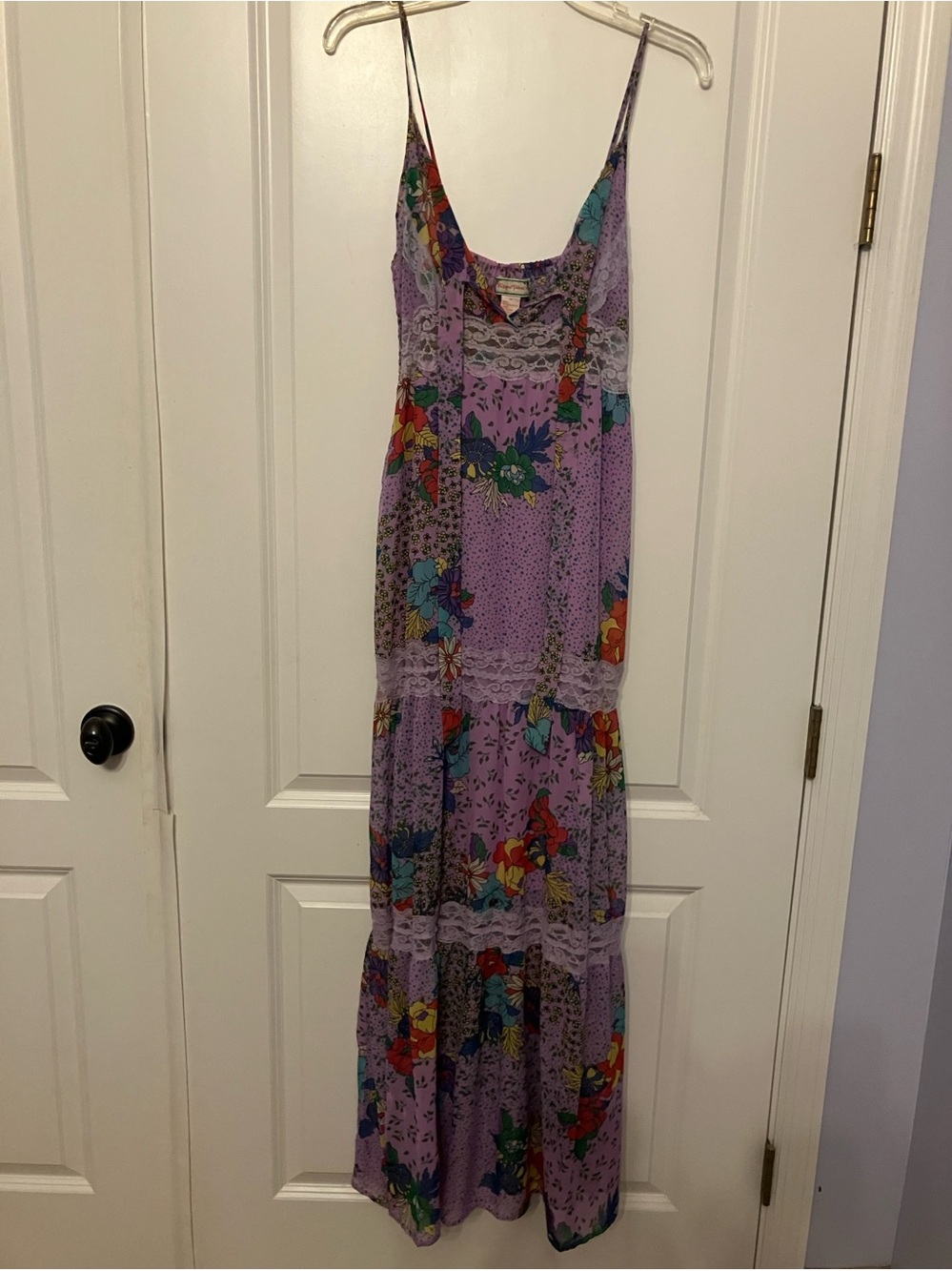 Flying Tomato Lavender Floral Tiered Maxi Dress
